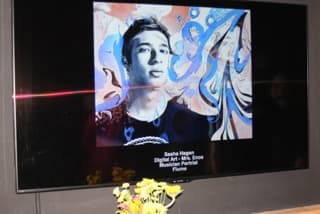 Digital art installation at Hopkinton High School