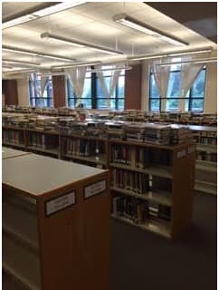 Hopkinton High School library renovation, collaborative seating