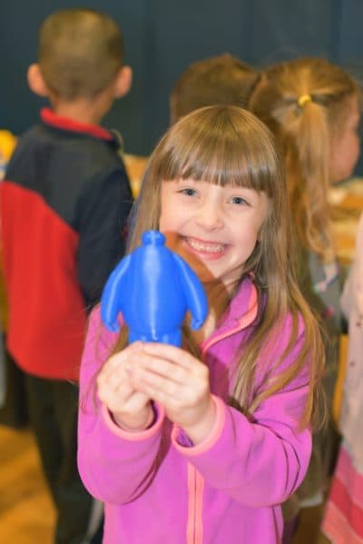 Center School students at a STEM station