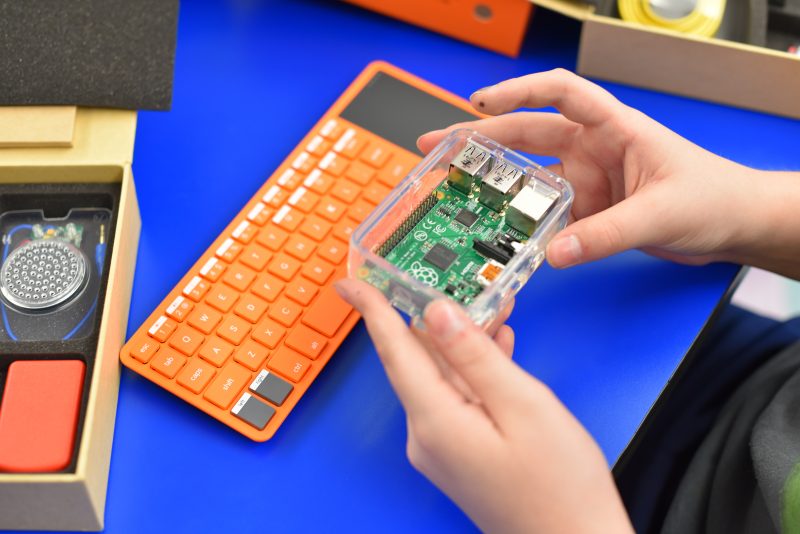 Students assembling Kano computer kits